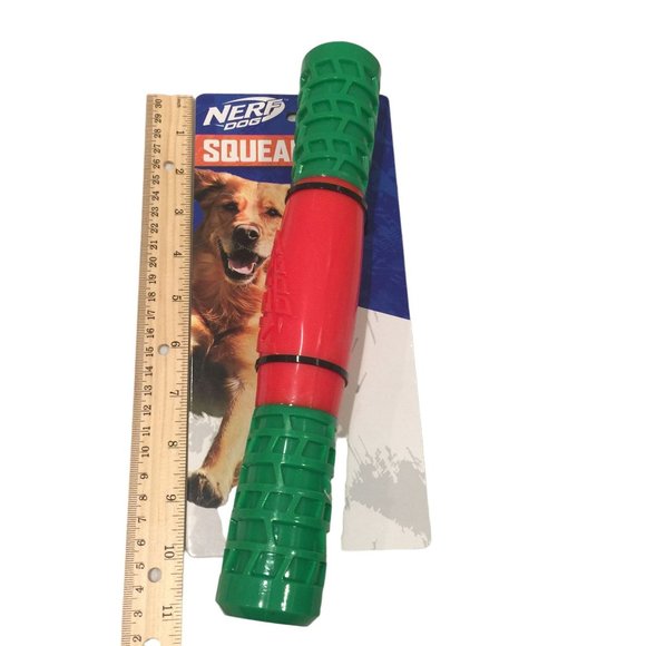 NERF DOG Holiday Red Green Squeak 11" Fetch Stick Dog Toy - Picture 2 of 3